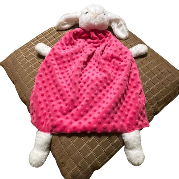 Fat Rat Family Cuddle Baby Security Lovey Blanket Pink Minky Paisley Satin - Picture 5 of 5